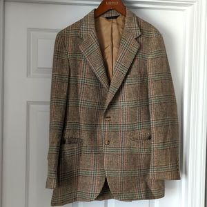 Egon Von Furstenberg VINTAGE Plaid Checks Wool Tweed Blazer Sports Coat Jacket